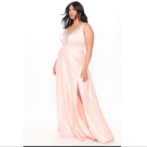 RHINESTONE MAXI DRESS BLUSH